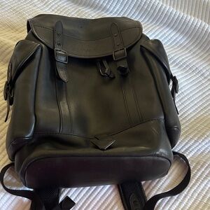 Coach Black Leather Men's Backpack
